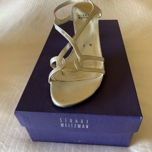 Silver strappy evening sandals
